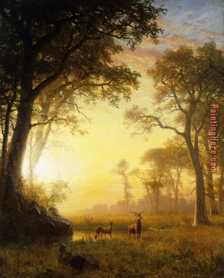 Albert Bierstadt Light In The Forest